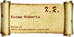 Kozma Roberta névjegykártya